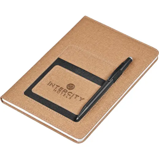 Moda Notebook & Pen Set Beige Branded
